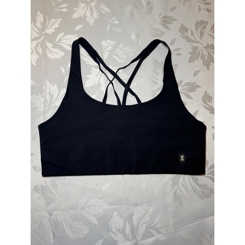 On Cloud Running Studio Navy Blue Strappy Cross Back Sports Bra Size S